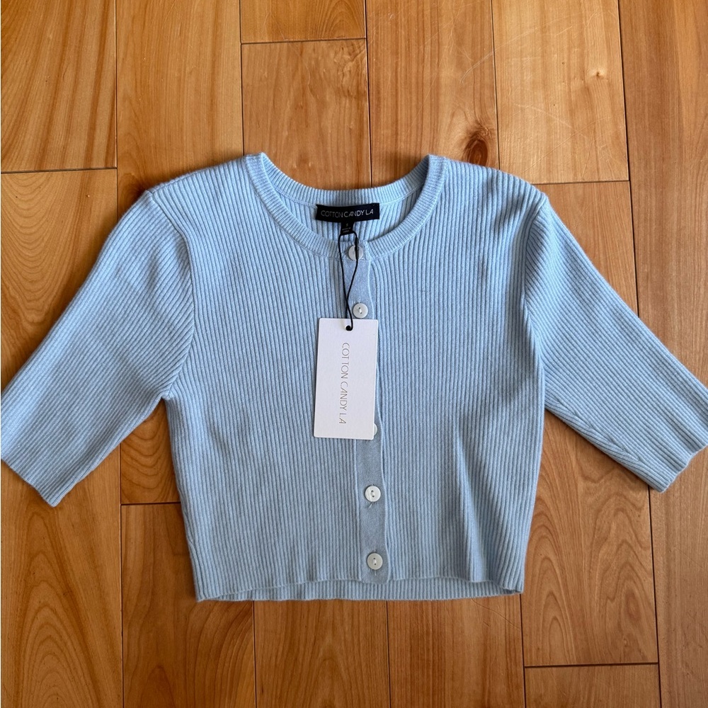 Cropped button up sweater